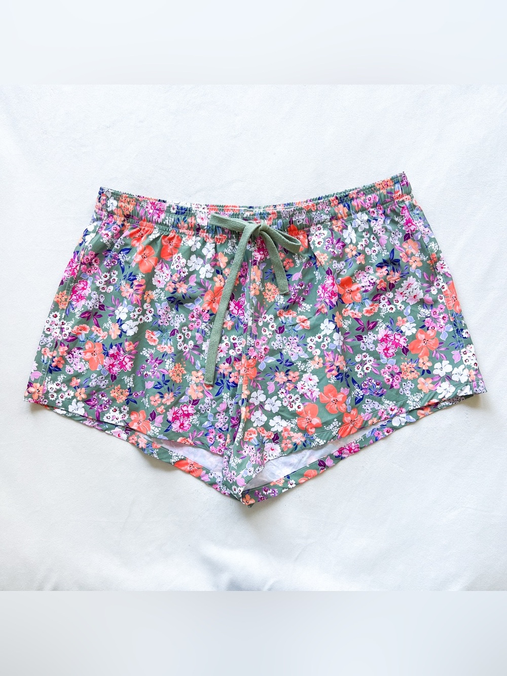 Sea Level Swim Floral Drawstring Swim Board Shorts - Large